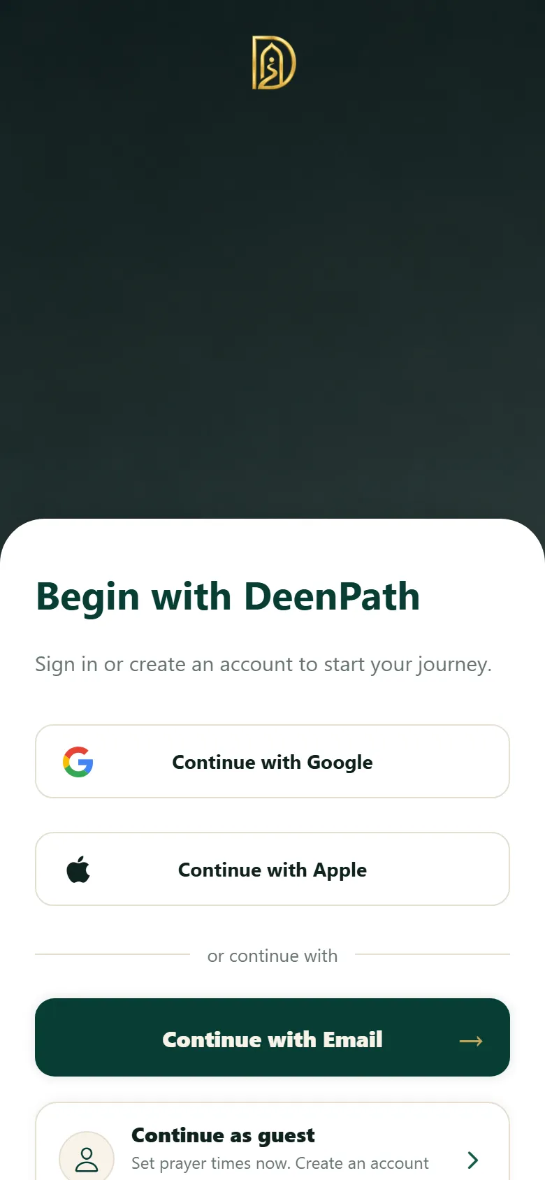 DeenPath app screen