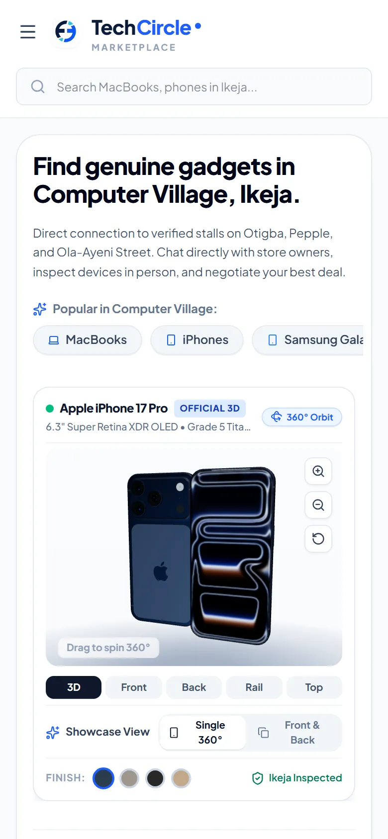 TechCircle on a phone